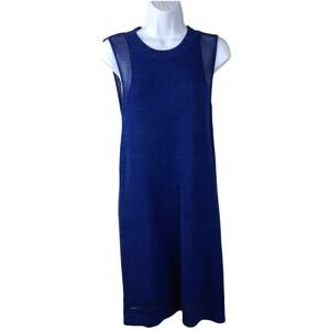 Susana Monaco Dress Sleeveless Knit Mesh Back Blue‎ Women's XS Party Work Casual